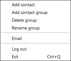 Contacts right click menu