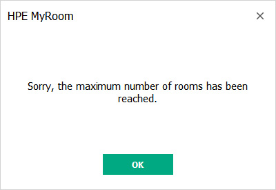 Maximum rooms error message